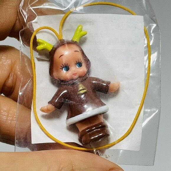 Kewpie Costume Christmas Deer Reindeer Figure Strap Charm Hangtag Hang Japanese - Picture 1 of 9